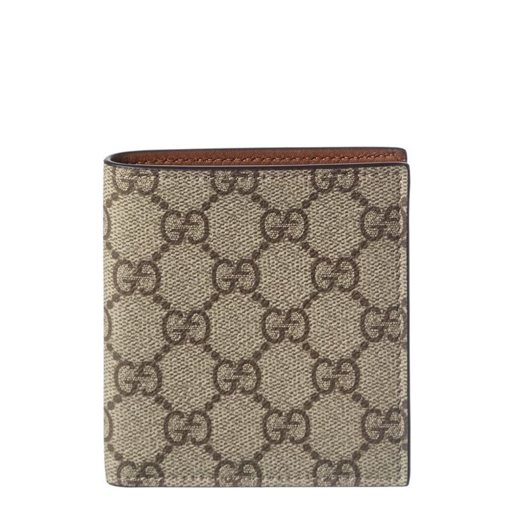 Gucci Gg Supreme Canvas & Leather Wallet, Brown